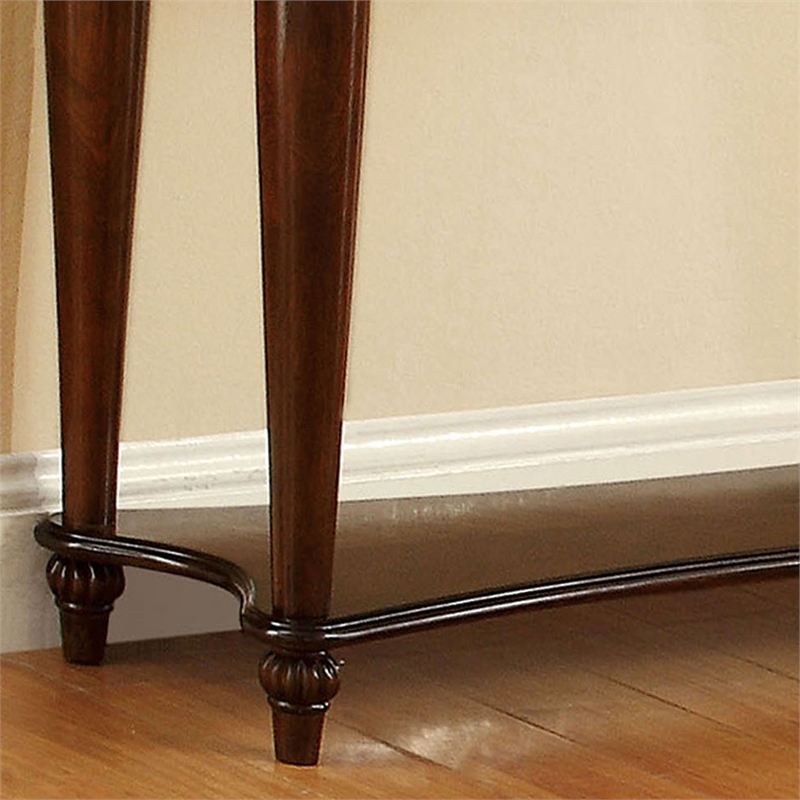 Furniture of America Garner Traditional Wood 1-Shelf Console Table in Cherry