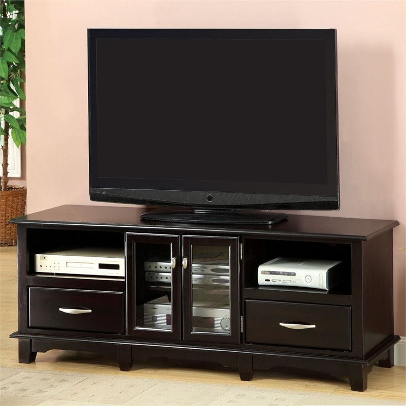 Furniture Of America Iva Contemporary Cabinet 60 Inch Tv Stand In
