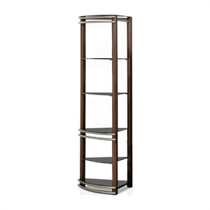 Furniture of America Abello Contemporary Metal 5-Shelf Curio Cabinet in Brown
