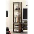 Furniture of America Abello Contemporary Metal 5-Shelf Curio Cabinet in Brown