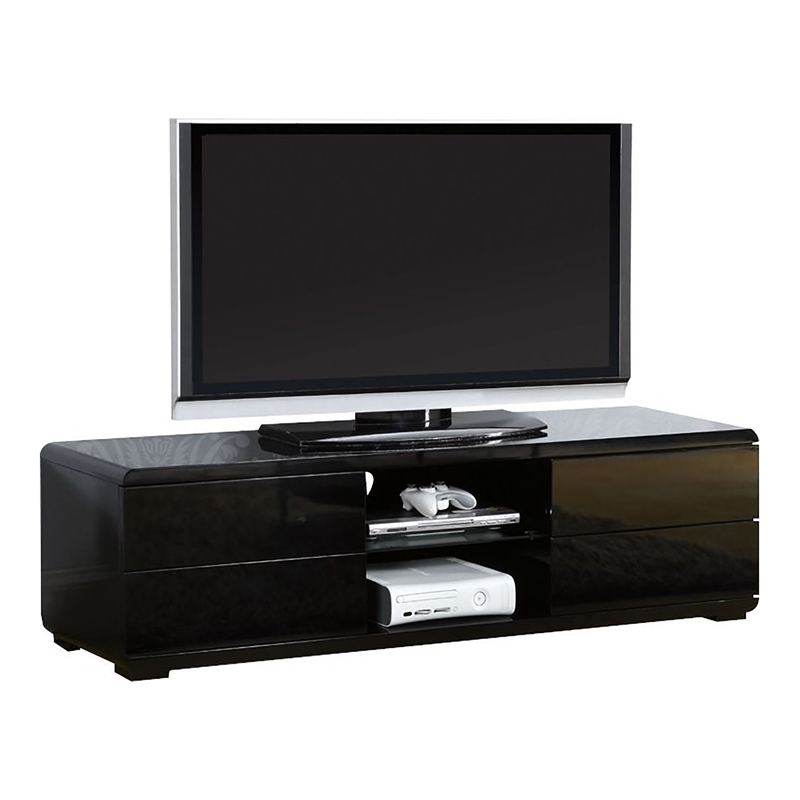 Furniture of America Nye Modern Wood 4-Drawer TV Stand in Black