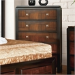 Furniture of America Delia Transitional Wood 5-Drawer Chest in Walnut