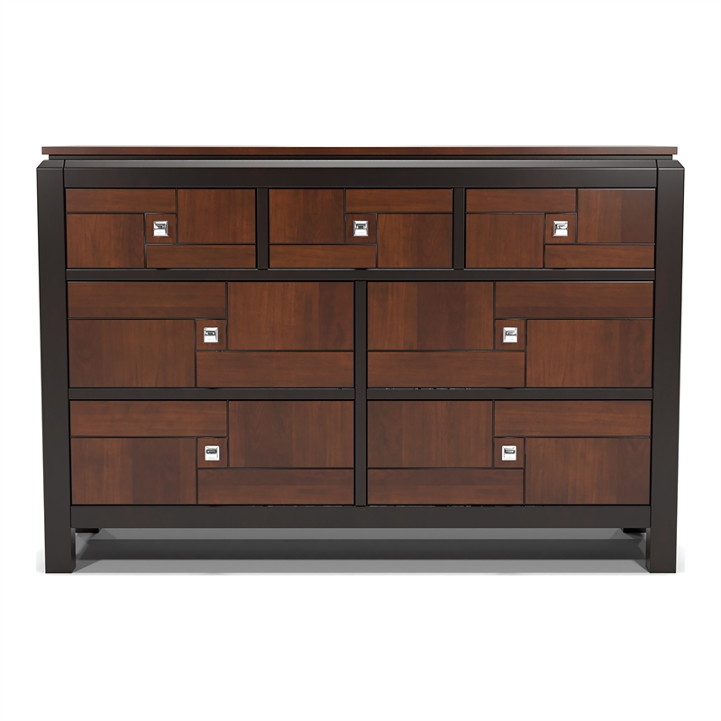 Furniture of America Delia Transitional Wood 7-Drawer Dresser in Walnut