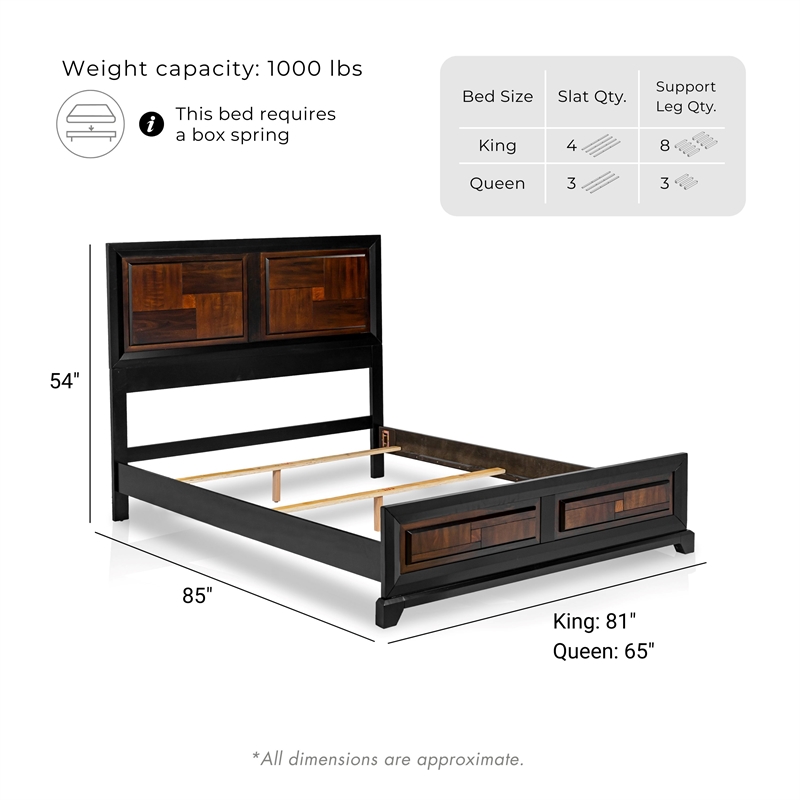 Furniture of America Delia Transitional Wood King Panel Bed in Walnut
