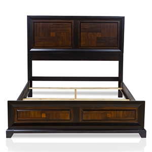 Furniture of America Delia Transitional Wood King Panel Bed in Walnut