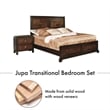FOA Delia 2pc Walnut Transitional Wood Panel Bedroom Set - King + Nightstand