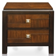 FOA Delia 2pc Walnut Transitional Wood Panel Bedroom Set - King + Nightstand