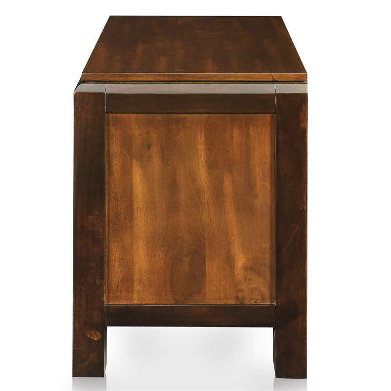 FOA Delia 2pc Walnut Transitional Wood Panel Bedroom Set - King + Nightstand