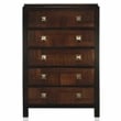 FOA Delia 3pc Walnut Wood Panel Bedroom Set - King + Nightstand + Chest