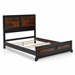 FOA Delia 3pc Walnut Wood Panel Bedroom Set - King + Nightstand + Chest