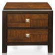 FOA Delia 4pc Walnut Wood Panel Bedroom Set - King+Nightstand+Dresser+Mirror