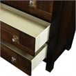 FOA Delia 4pc Walnut Wood Panel Bedroom Set - King+Nightstand+Dresser+Mirror