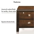 FOA Delia 4pc Walnut Wood Panel Bedroom Set - King+Nightstand+Dresser+Mirror