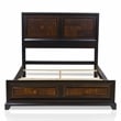 FOA Delia 4pc Walnut Wood Panel Bedroom Set - King+Nightstand+Dresser+Mirror