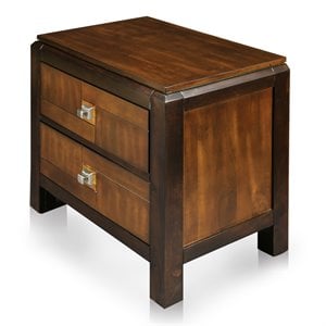 Furniture of America Delia Transitional Wood 2-Drawer Nightstand in Walnut