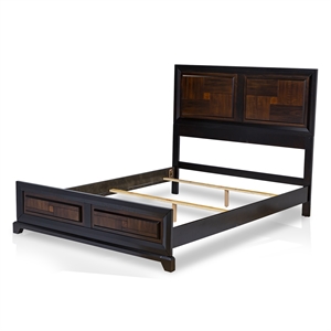 Furniture of America Delia Transitional Wood Queen Panel Bed in Walnut