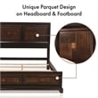 FOA Delia 2pc Walnut Transitional Wood Panel Bedroom Set - Queen + Nightstand