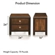 FOA Delia 2pc Walnut Transitional Wood Panel Bedroom Set - Queen + Nightstand