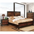 FOA Delia 2pc Walnut Transitional Wood Panel Bedroom Set - Queen + Nightstand
