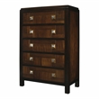 FOA Delia 3pc Walnut Wood Panel Bedroom Set - Queen + Nightstand + Chest
