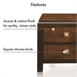 FOA Delia 3pc Walnut Wood Panel Bedroom Set - Queen + Nightstand + Chest