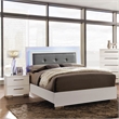 FOA Rayland 2pc Glossy White Wood Bedroom Set - King + Nightstand