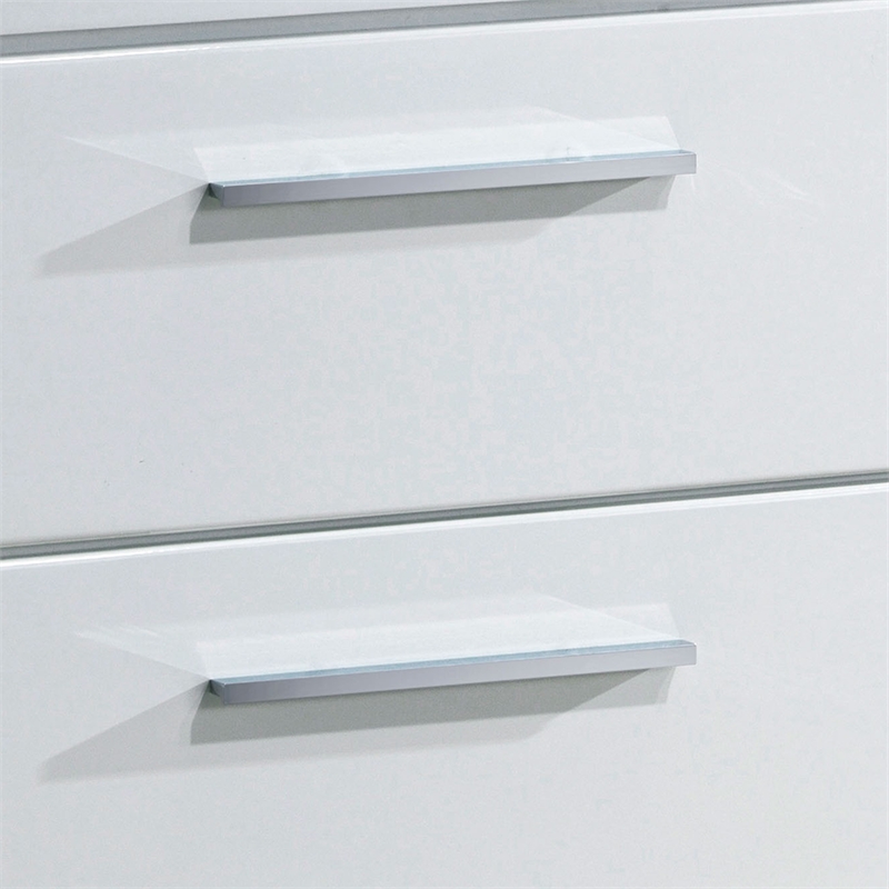 FOA Rayland 2pc Glossy White Wood Bedroom Set - King + Nightstand