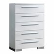 FOA Rayland 3pc Glossy White Wood Bedroom Set - King + Nightstand + Chest