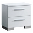 FOA Rayland 2pc Glossy White Wood Bedroom Set - Full + Nightstand