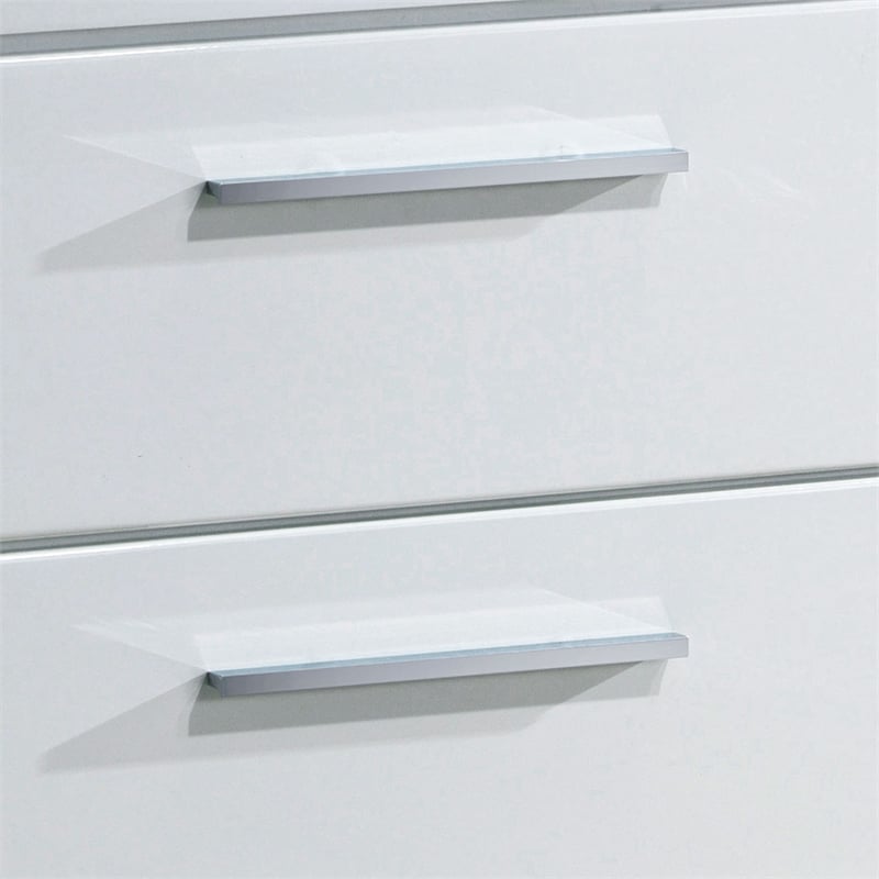 FOA Rayland 2pc Glossy White Wood Bedroom Set - Full + Nightstand