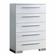 FOA Rayland 3pc Glossy White Wood Bedroom Set - Full + Nightstand + Chest