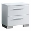FOA Rayland 2pc Glossy White Wood Bedroom Set - Queen + Nightstand