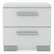 FOA Rayland 2pc Glossy White Wood Bedroom Set - Queen + Nightstand