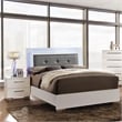 FOA Rayland 2pc Glossy White Wood Bedroom Set - Queen + Nightstand