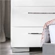 FOA Rayland 3pc Glossy White Wood Bedroom Set - Queen + Nightstand + Chest