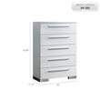 FOA Rayland 3pc Glossy White Wood Bedroom Set - Queen + Nightstand + Chest