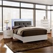 FOA Rayland 3pc Glossy White Wood Bedroom Set - Queen + Nightstand + Chest