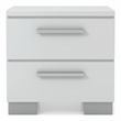 FOA Rayland 4pc Glossy White Wood Bedroom Set - Queen+Nightstand+Dresser+Mirror