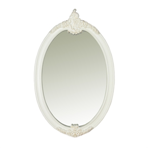furniture of america rollison traditional wood frame mirror in pearl off white