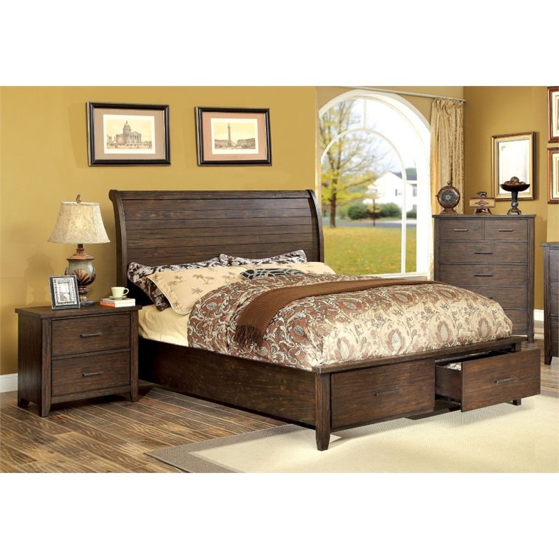 Furniture Of America Nuguay 3 Piece King Sleigh Bedroom Set In Furniture Of America Nuguay 3 Piece King Sleigh Bedroom Set In Espresso Idf 7252ek 3pc