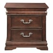 FOA Ruben 2pc Cherry Solid Wood Panel Bedroom Set - Cal King + Nightstand
