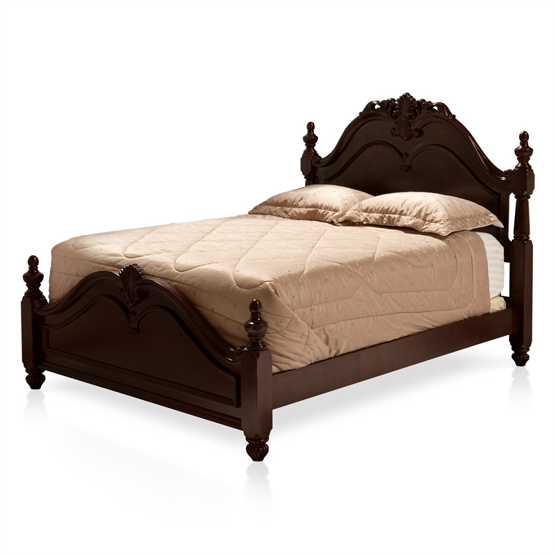 FOA Ruben 3pc Cherry Wood Panel Bedroom Set - Cal King + Nightstand + Chest