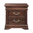 FOA Ruben 3pc Cherry Wood Panel Bedroom Set - Cal King + Nightstand + Chest