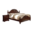 FOA Ruben 2pc Cherry Solid Wood Panel Bedroom Set - King + Nightstand