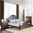 FOA Ruben 3pc Cherry Wood Panel Bedroom Set - King + Nightstand + Chest