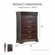 FOA Ruben 3pc Cherry Wood Panel Bedroom Set - Queen + Nightstand + Chest