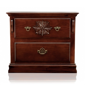 furniture of america hemps solid wood 2-drawer nightstand in dark pine