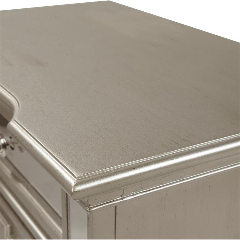 Furniture of America Farrah Transitional Wood 2-Drawer Nightstand in Silver