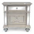 Furniture of America Farrah Transitional Wood 2-Drawer Nightstand in Silver