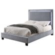 Furniture of America Luna Fabric King Bed with LED Lights in Gray